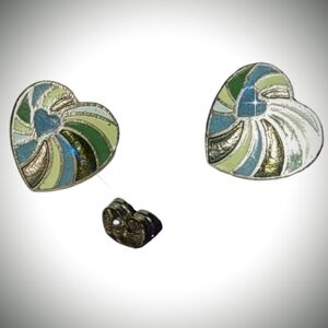 Cloisonne Heart Pierced Earrings